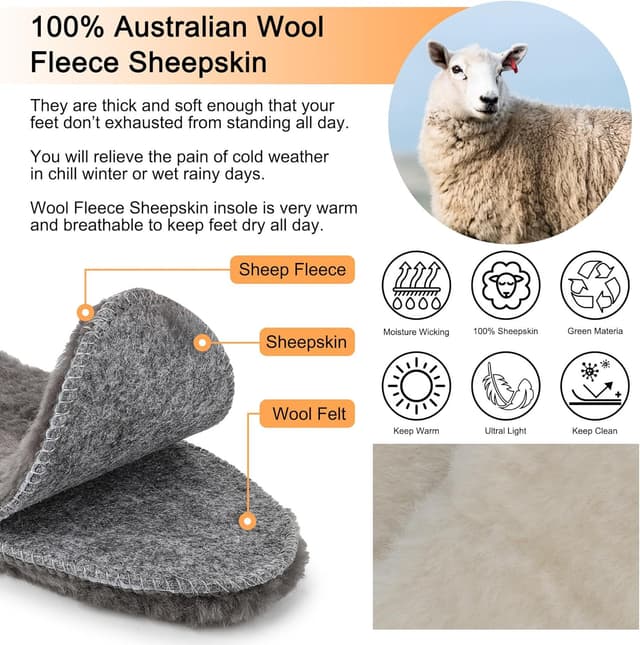 Detalle 2 de riemot Echte Lammfell Einlegesohlen 17 mm