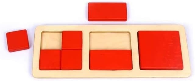 Detalle de BSM Edufun EF 91003 – Coffret de jouets en bois Montessori formes (carré et rectangle)