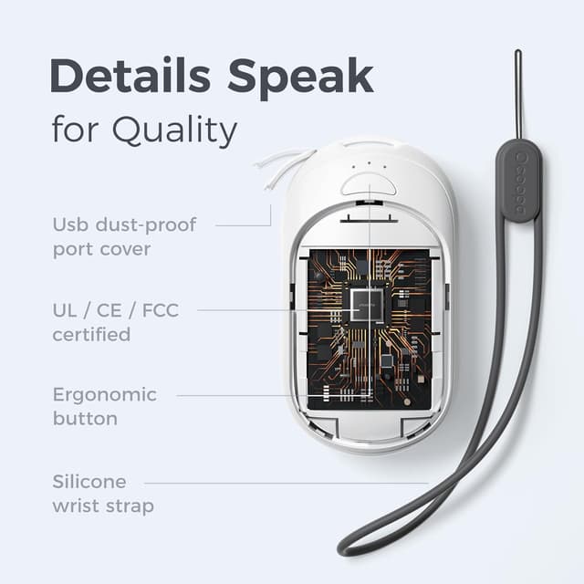 Detalle 2 de OCOOPA Magnetische Handwärmer UT3 Lite (2 Stück), wiederaufladbar, 3 Heizstufen