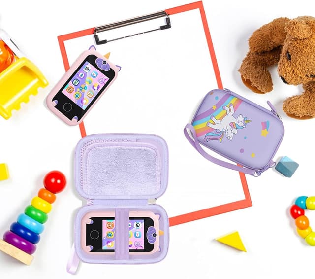 Detalle de Leayjeen Kids Smart Phone Bag (Bag Only) Purple – EVA protective carry case with strap and handle