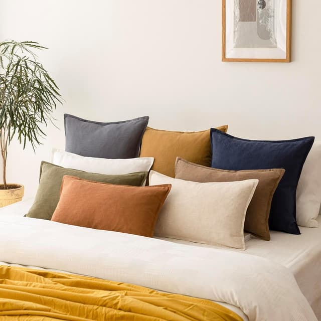 Thumbnail 6 de Foindtower 20x20 Linen Throw Pillow Covers beige ๐