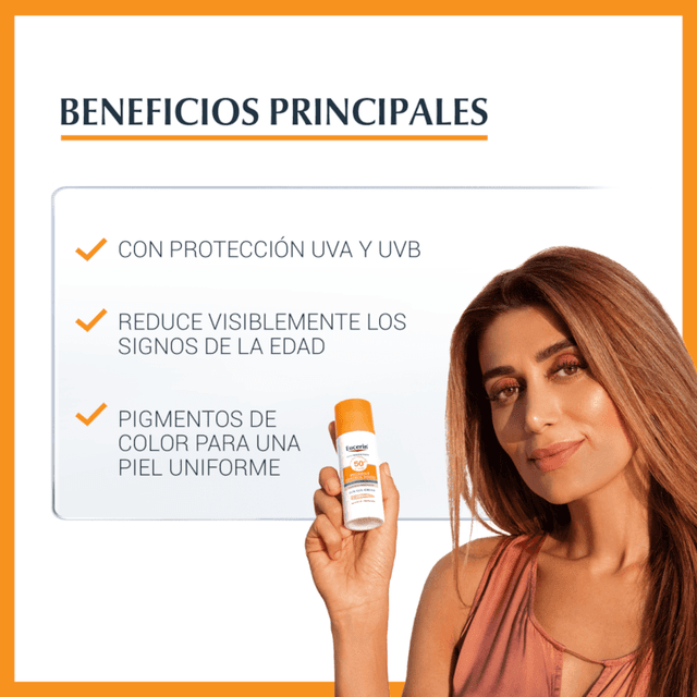 Thumbnail 1 de Eucerin Solar Facial Photoaging Control FPS50+ Tinted Medium 🌞 3×50 ml