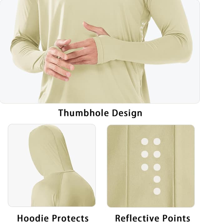 Detalle de NORTHYARD Men’s UPF 50+ Long Sleeve Hoodie Rash Guard (Quick Dry UV SPF)