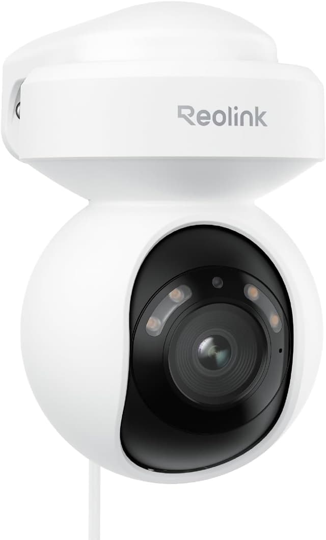 Detalle de Reolink E1 Outdoor S: telecamera esterna 4K con Wi‑Fi 6, rilevamento persone/veicoli/animali e audio bidirezionale