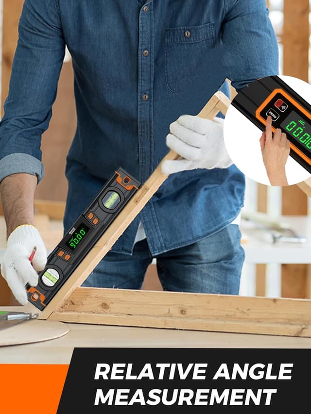 Detalle 2 de Mecurate 10-Inch Digital Level with Bright LCD, Audible Alerts and Magnetic Base (Smart Precision Torpedo)