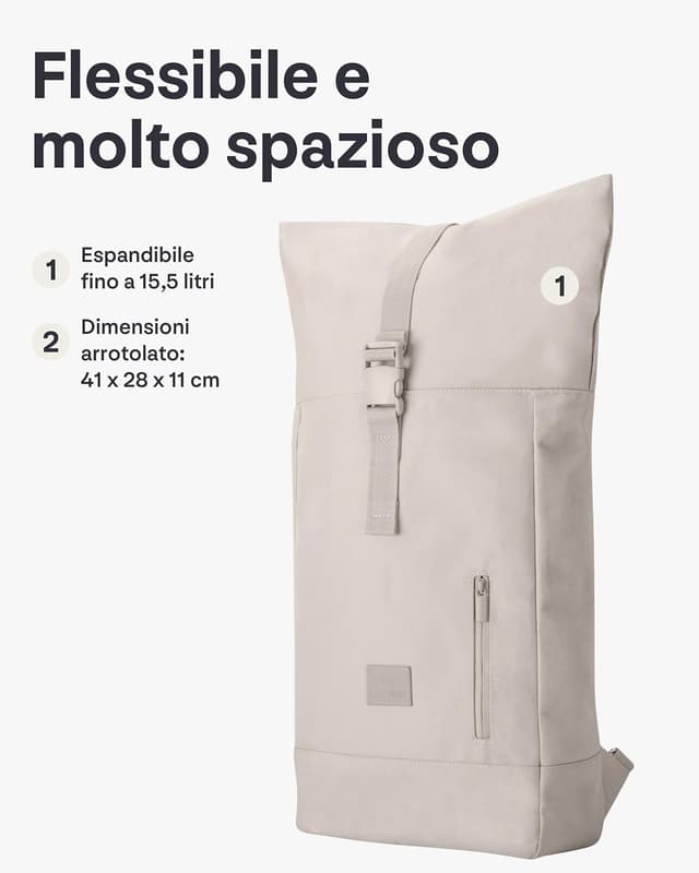 Detalle 2 de Johnny Urban Robin Medium zaino idrorepellente con vano PC per laptop fino a 16” (Zaino Donna e Uomo)