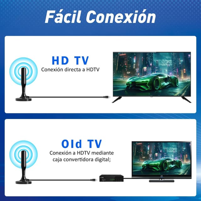 Detalle 1 de Antena TV Interior TDT Portátil HD 4K