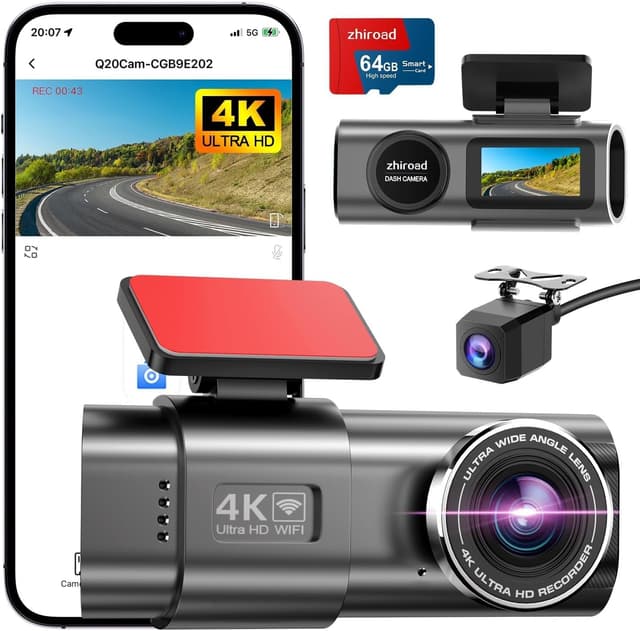 Imagen de Dash Cam Auto 4K Telecamera 170°/140° 64GB en OfertitasTOP