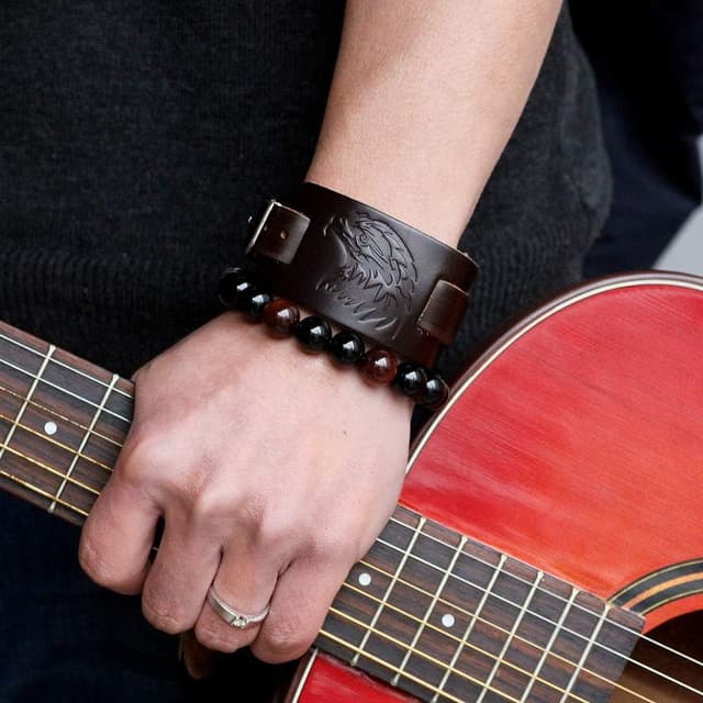 Thumbnail 2 de Thajaling Pulsera cuero negro estilo búho