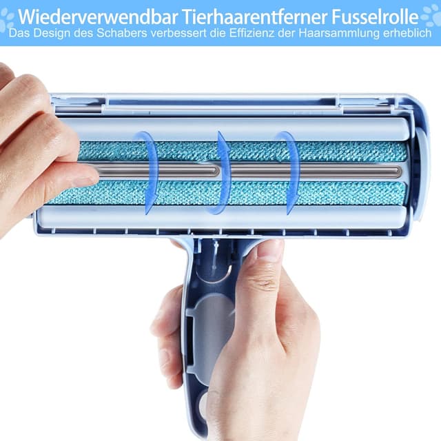 Detalle de ACE2ACE Tierhaarentferner: wiederverwendbare Fusselrolle & Fusselbürste für Hunde- und Katzenhaare