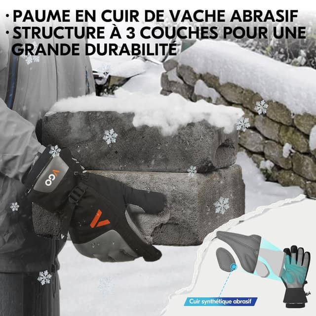 Detalle de Vgo… Gants de travail thermiques imperméables CA7759FLWP, écran tactile