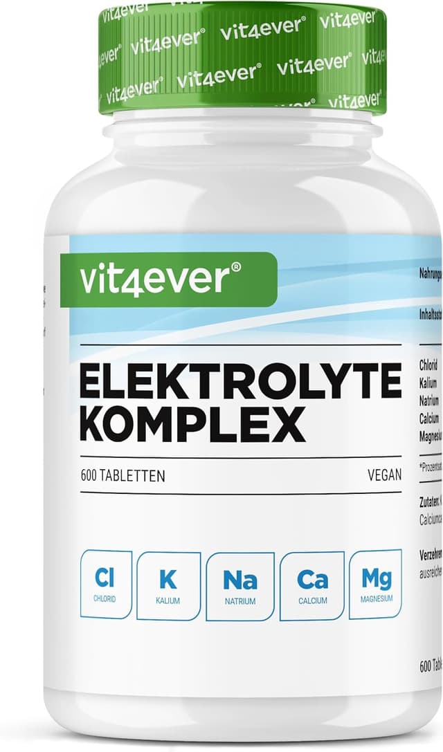 Detalle de Vit4ever Vit4ever Électrolytes – 600 comprimés véganes avec magnésium, calcium, potassium, sodium et chlorure