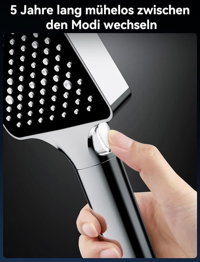 Detalle de Magichome Duschkopf 6 Strahlarten – Hochdruck & wassersparend, Einhand-Einstellung