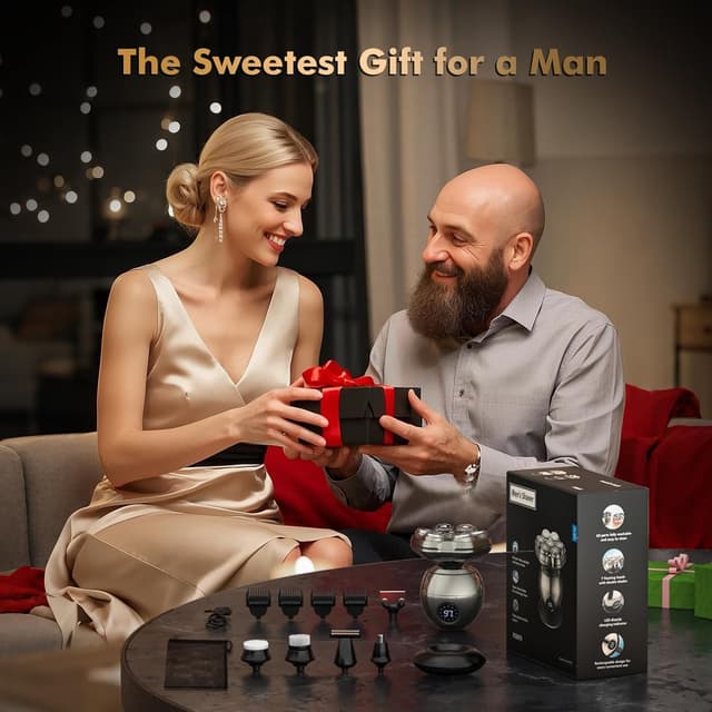 Thumbnail 6 de iWarmbase Magnetic Head Shaver for Men (2025) with LED display, IPX6 waterproof, detachable magnetic head