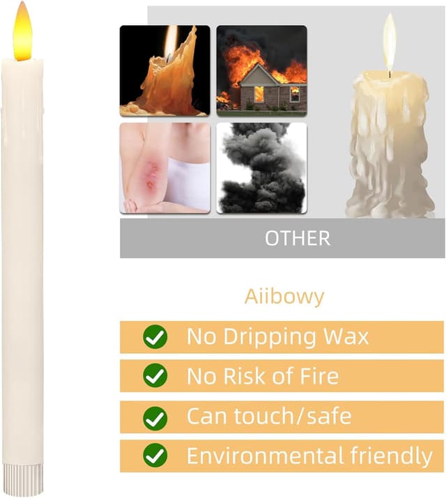 Detalle de AiiBowy Bougies LED sans flamme 6 pièces