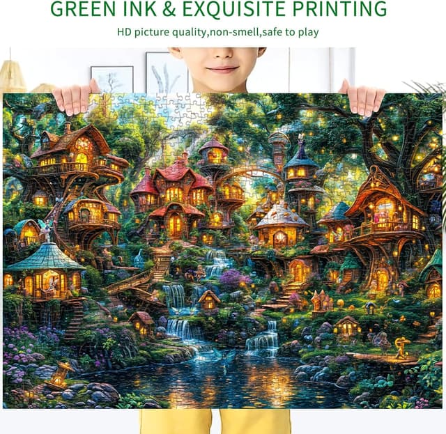 Thumbnail 4 de MOJIGE Puzzle 1000 Teile Kleines Elfendorf