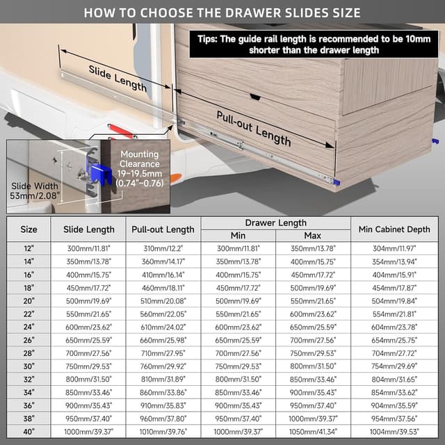 Thumbnail 1 de AOLISHENG Guide per cassetti pesanti con serratura, carico 120 kg 🛠
