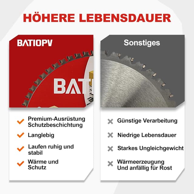 Detalle 2 de BATIOPV Kreissägeblatt 216 x 30 mm für Metall (Stahl & Aluminium) – Hartmetall, 60 Zähne