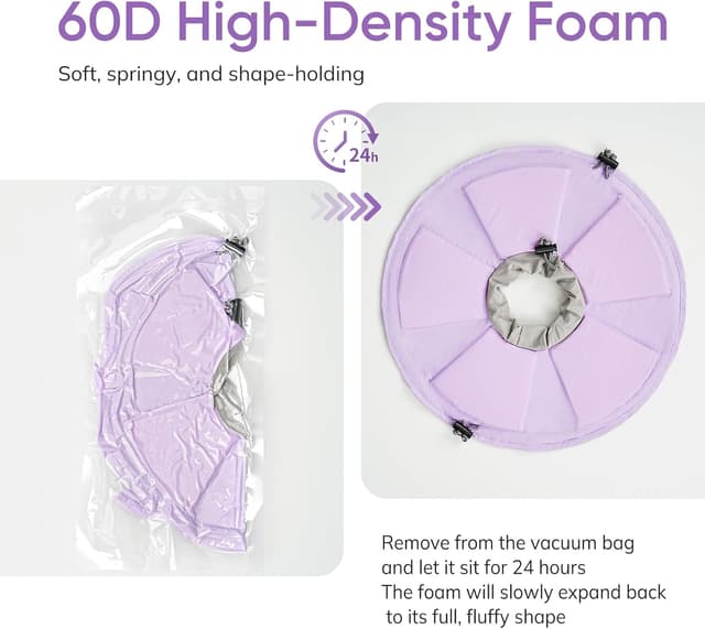 Detalle de Supet Soft–Adjustable Elizabethan Recovery Cone Collar for Cats (Purple Flower, S)