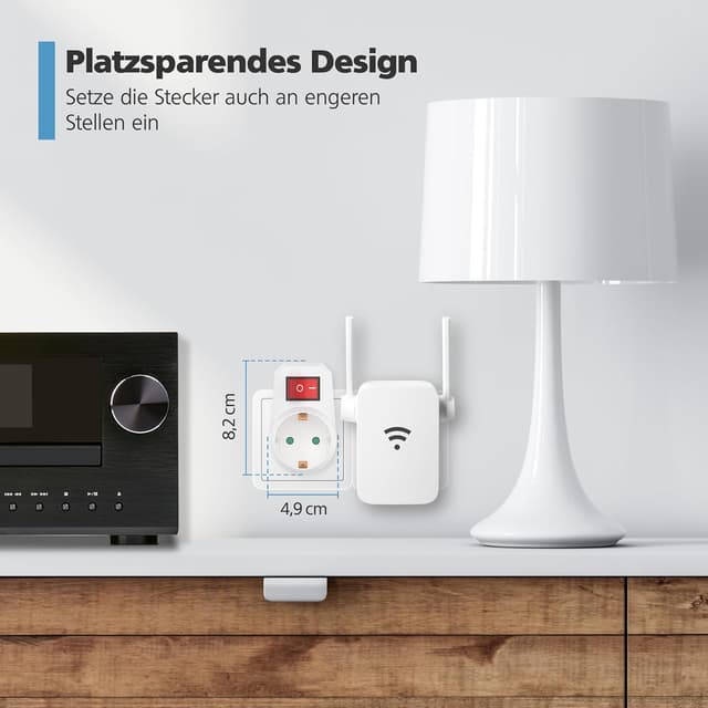 Detalle de benon 3er-Set Steckdosen-Adapter mit Schalter und Kindersicherung (Schuko, bis 3680 Watt)