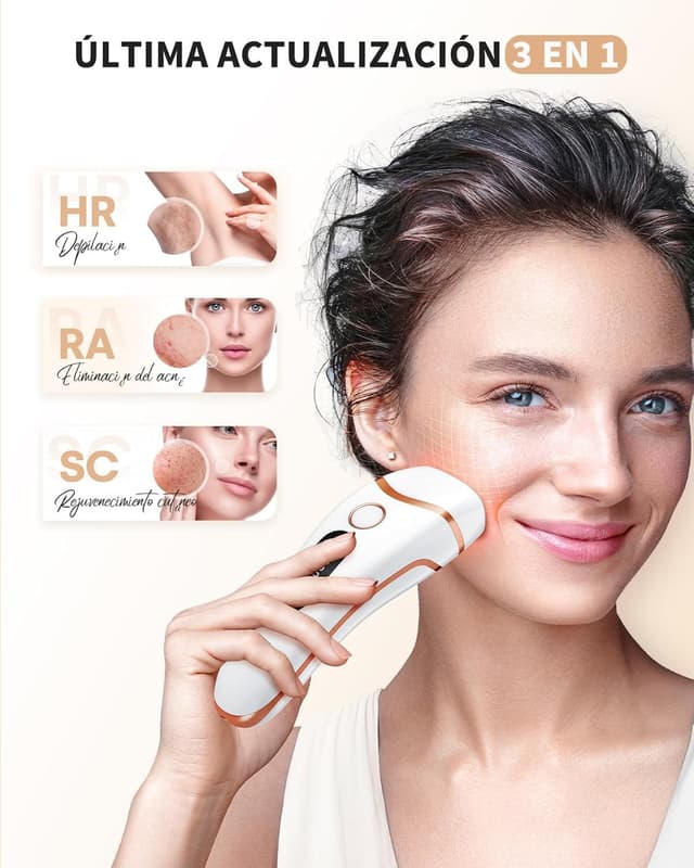 Detalle de Haarlosy LCN1208 epilatore a luce pulsata (IPL) indolore 3 in 1, 9 livelli e modalità HR/SC/RA