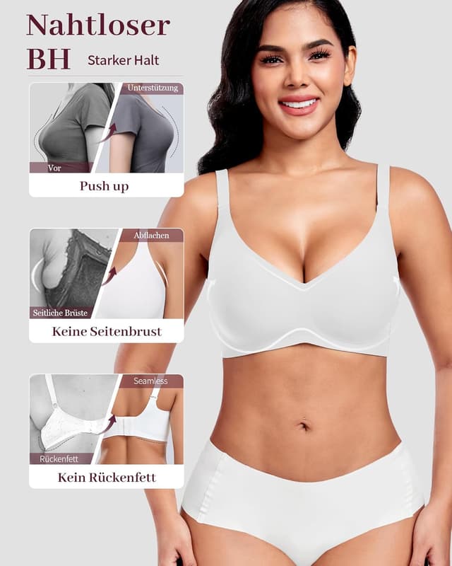 Detalle de Vinfact Nahtloser BH Damen Push Up
