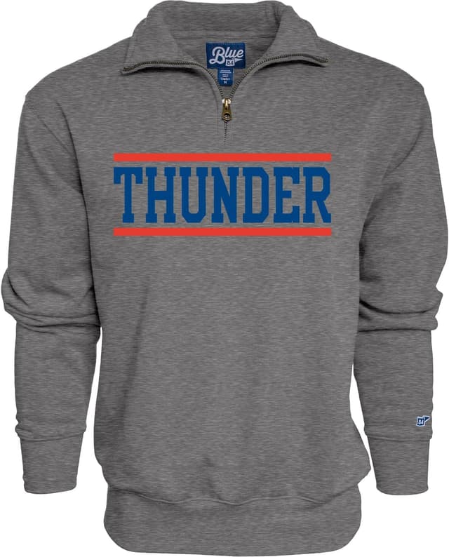 Detalle de Blue 84 Dallas Mavericks Officially Licensed Quarter-Zip Sweatshirt (Graphite)