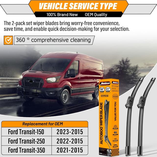 Detalle 2 de AUTOBOO 28"+21" Windshield Wipers for Ford Transit