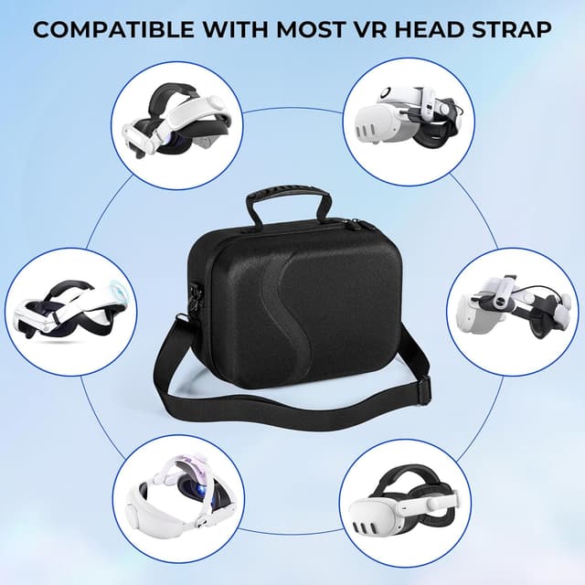 Detalle de DEVASO große Tasche für Meta Quest 3 – Hartschalen-Reisetasche für Elite Strap, Controller und Zubehör