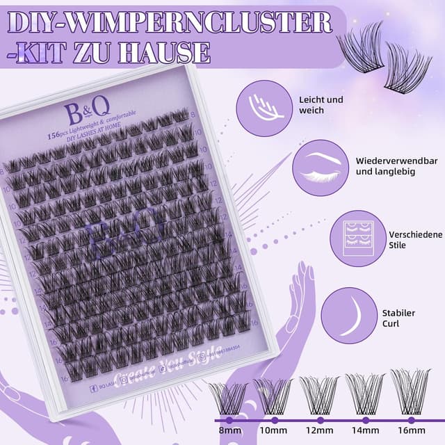 Detalle de B&Qaugen Lash-Extension Set B15, 156 Stück