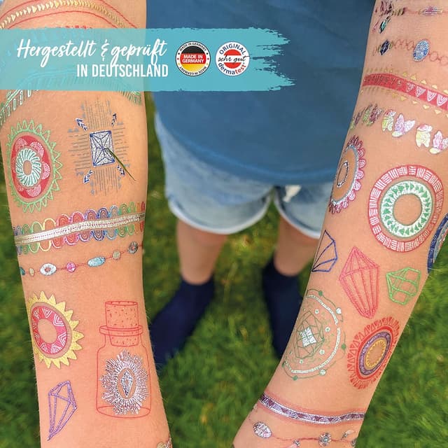 Detalle 1 de Papierdrachen Kinder-Metallic Tattoos 100 Sticker