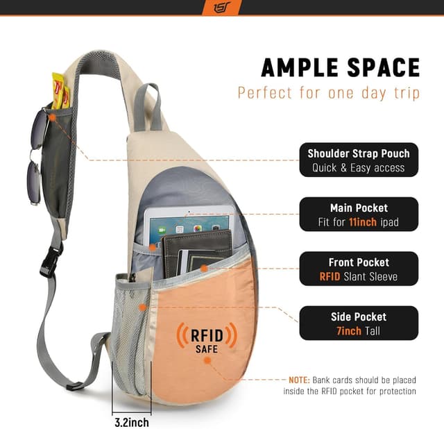 Detalle 2 de SKYSPER Sling Bag RFID Crossbody 11in