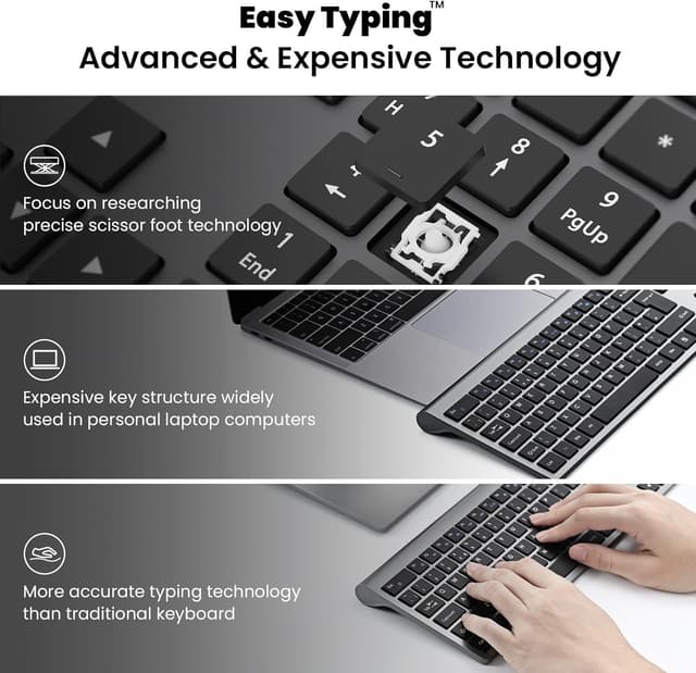 Detalle 2 de EasyTyping Rechargeable Wireless Keyboard 1pc