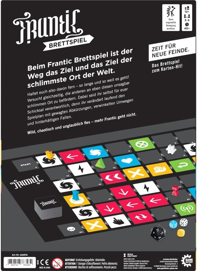 Detalle de Game Factory 646076 Frantic Brettspiel 2-6 Spieler
