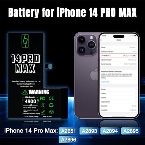 Detalle 2 de GOLDWANGWANG Batería iPhone 14 Pro MAX 4900mAh