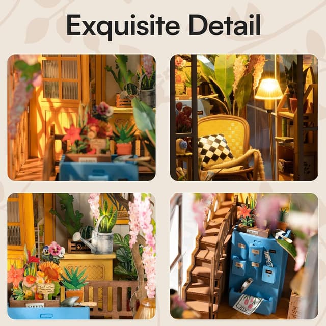 Thumbnail 2 de ROBOTIME DIY Book Nook Gartenhaus 14 Blumen 🧩