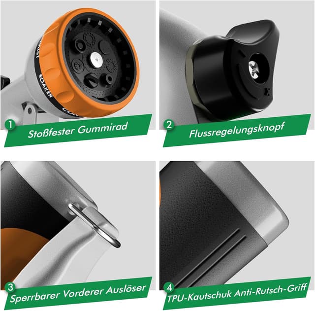 Thumbnail 6 de RESTMO Gartenbrause Metall Hochdruck Orange