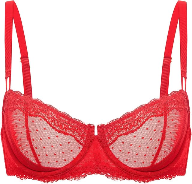 Detalle de DOBREVA soutien-gorge balconnet transparent pour femme à armature et bretelles convertibles