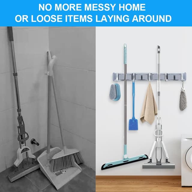 Detalle 2 de Porte-balai mural Vicloon, 4 supports