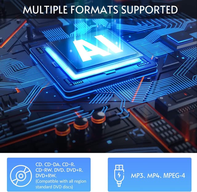 Detalle de Full HD 1080p Upscaling DVD Player with HDMI Output (All-Region Free), USB Port, Remote & AV/HDMI Cable Included