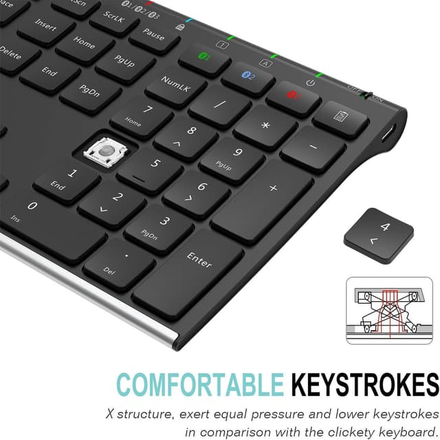 Detalle de Arteck Universal Bluetooth Keyboard, 3-device UK