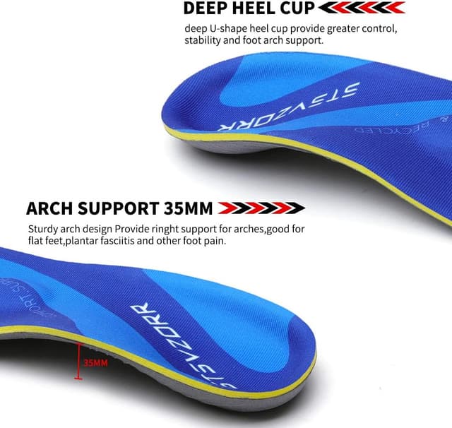 Detalle de Niedrige Fußgewölbe Komfort-Einlegesohle (EU 40–41, 26 cm) – elastischer Sport-Schaumstoff mit Dämpfung & Anti-Ermüdung