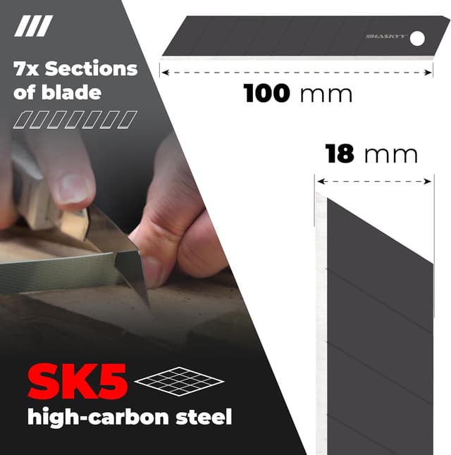 Thumbnail 4 de HASKYY Cuttermesser Ersatzklingen 50 Stück 18mm