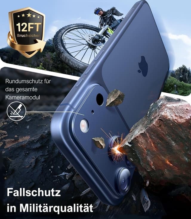 Detalle de TORRAS Kameraschutz für iPhone 17 Pro – 9H+ Glas, kratzfest & optisch mit AR-Technologie (blau)