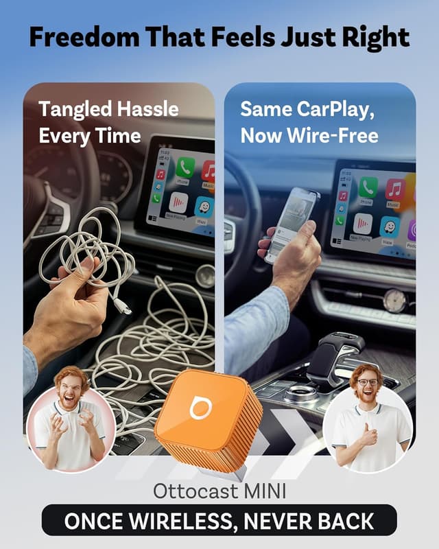 Thumbnail 6 de OTTOCAST 2026 Mini Slim Orange Wireless CarPlay 2-in-1