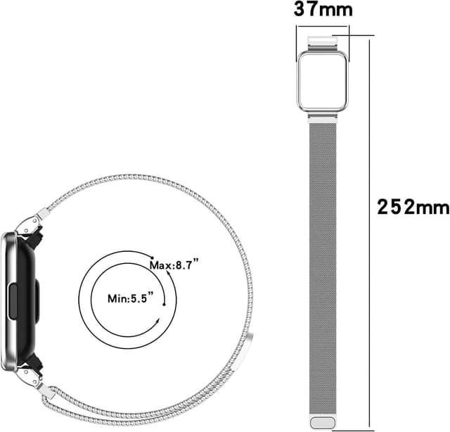 Detalle de Keecuty Edelstahl-Armband für Redmi Watch 2 Lite / Mi Watch 2 Lite – wasserdichtes Magnetband