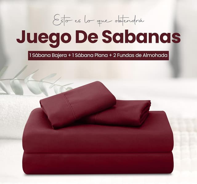 Detalle de Utopia Bedding Juego de Sábanas 4 Piezas Burdeos