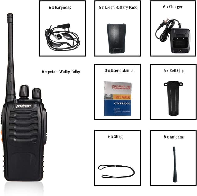 Thumbnail 6 de pxton Two Way Radios 6 Pack walkie talkies