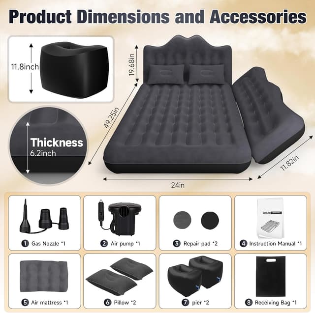 Thumbnail 6 de DikaSun Back Seat Air Mattress 600 lb