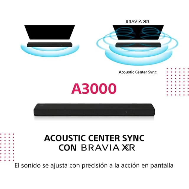 Detalle de Sony HT-A3000 Barra de Sonido 3.1🎶 con Dolby Atmos